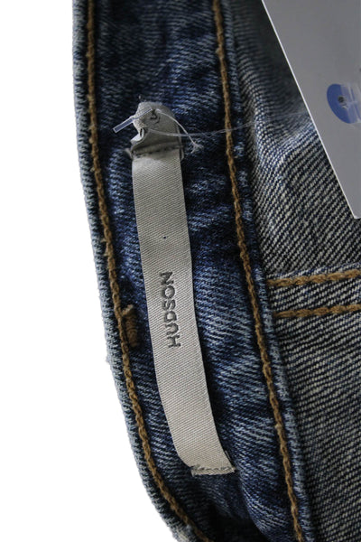 Hudson Womens Ankle Cropped Dark Blue Jeans Mid Rise Size 24