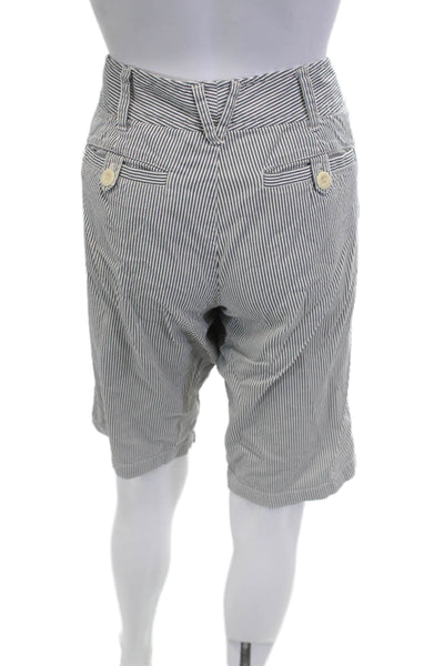 Vince Unisex Bermuda Chino White Striped Shorts Size 8