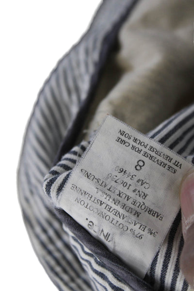 Vince Unisex Bermuda Chino White Striped Shorts Size 8