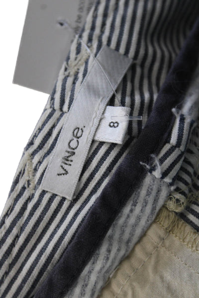 Vince Unisex Bermuda Chino White Striped Shorts Size 8
