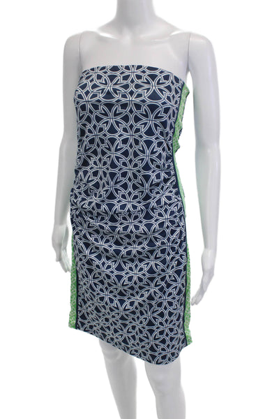 Gretchen Scott Womens Sheath Dress Dark Blue Sleeveless Geometric Beach Size XS