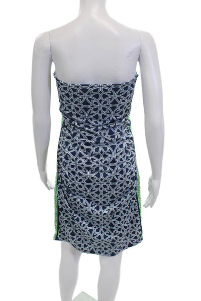 Gretchen Scott Womens Sheath Dress Dark Blue Sleeveless Geometric Beach Size XS