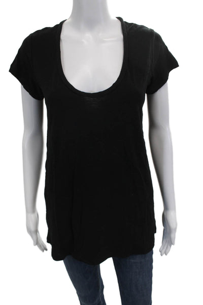 Standard James Perse Womens Basic Black Short Sleeve T-Shirt Size 3