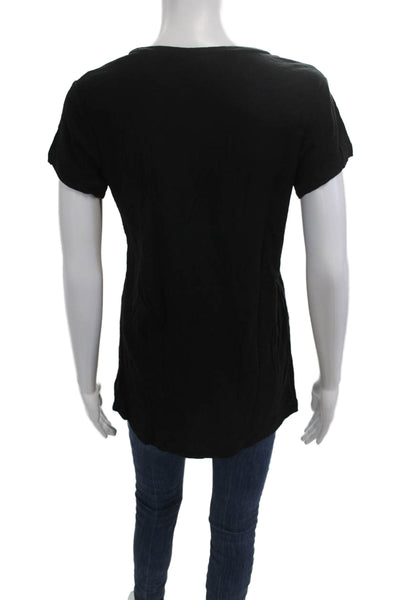 Standard James Perse Womens Basic Black Short Sleeve T-Shirt Size 3