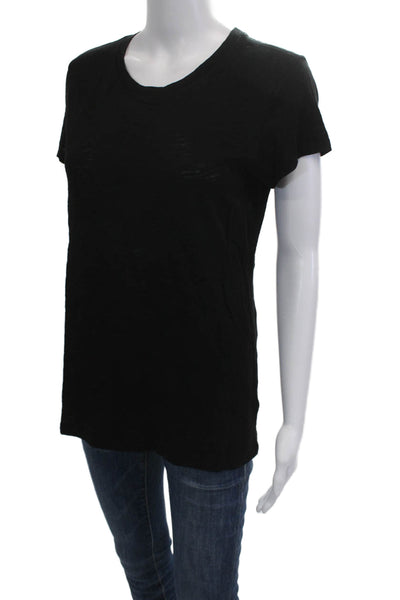 Goldie Women Basic Black T-Shirt Pima Cotton Round Neck Short Sleeve Size M