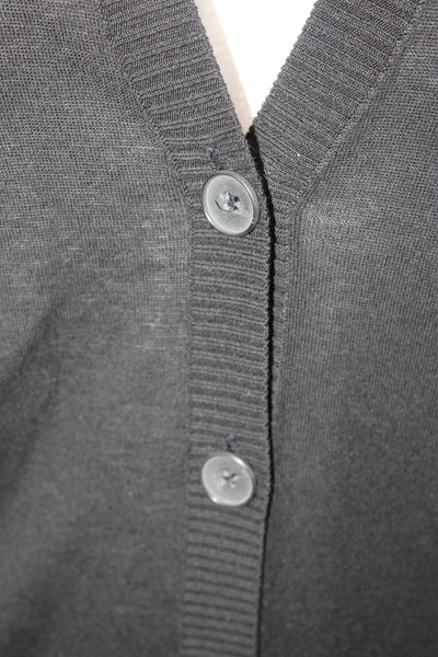 Elizabeth & James Unisex Black V Neck Cardigan Rayon Blend Long Sleeve Size XS