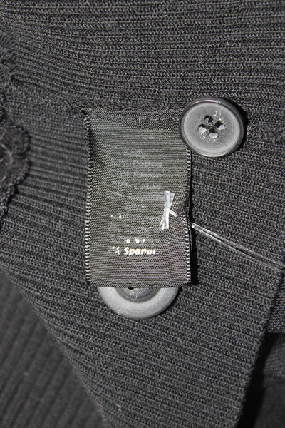 Elizabeth & James Unisex Black V Neck Cardigan Rayon Blend Long Sleeve Size XS