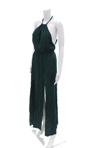 Stone Cold Fox Womens Maxi Dress Green High Neck Tie Sleeveless Rayon Size 1