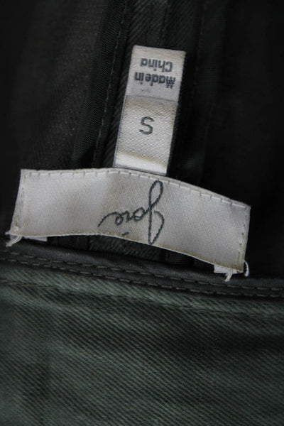Joie Womens Military Anorak Green Cotton Blend Button Size S