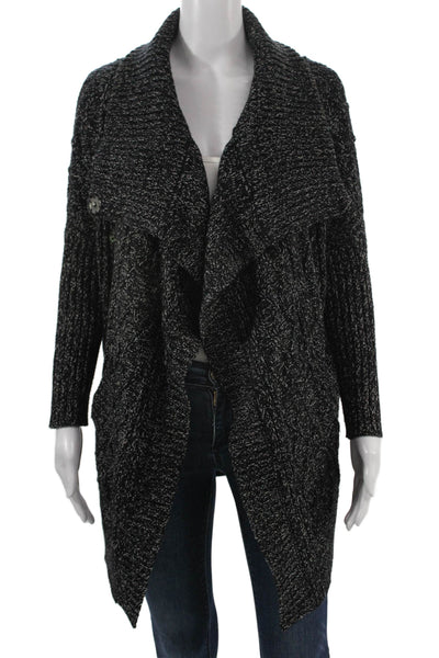 RD Unisex Cardigan Sweater Dark Gray Button Long Sleeve Size M