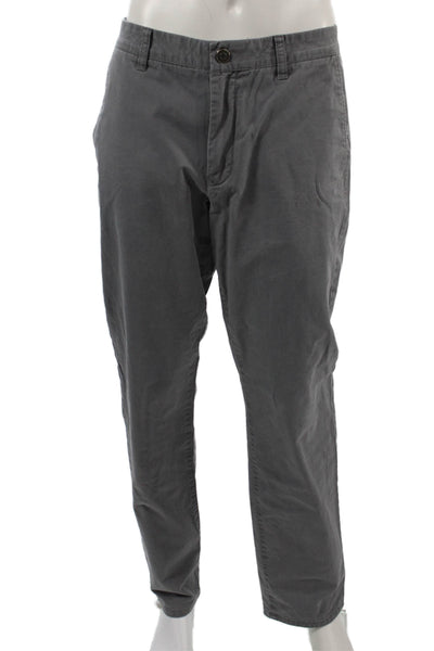 Bonobos Mens Gray Chino Pants Button 98% Cotton Size 34