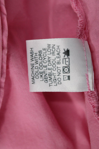 Xirena Women Bohemian V-Neck 3/4 Sleeve Tunic Blouse Pink 100% Cotton Size L