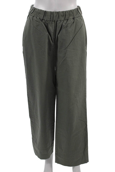 Everlane Womens Cropped Chino Pants Green Army Size 6