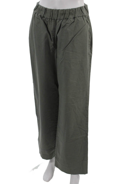 Everlane Womens Cropped Chino Pants Green Army Size 6