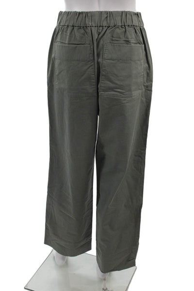 Everlane Womens Cropped Chino Pants Green Army Size 6