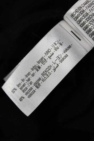 Zara Unisex Black Drawstring Beach Linen Viscose Shorts Size S