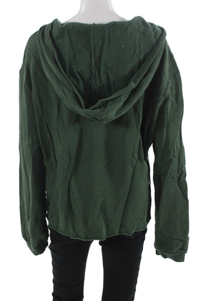 Project Social T Unisex Pullover Hoodies Green V-Neck Solid Size L