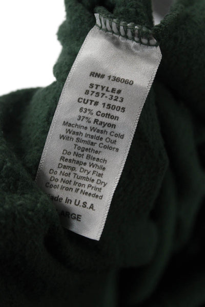 Project Social T Unisex Pullover Hoodies Green V-Neck Solid Size L