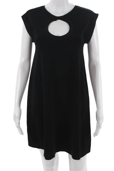 Twinset Womens Shift Dress Black Short Sleeve Knee Length Viscose Blend Size S