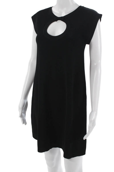 Twinset Womens Shift Dress Black Short Sleeve Knee Length Viscose Blend Size S