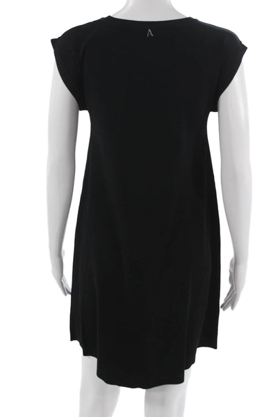 Twinset Womens Shift Dress Black Short Sleeve Knee Length Viscose Blend Size S