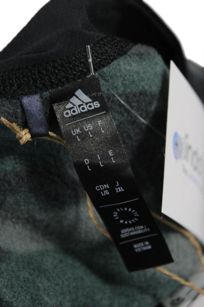 Adidas Mens Pullover Sweatshirt Dark Gray Camo Big Tall Size L