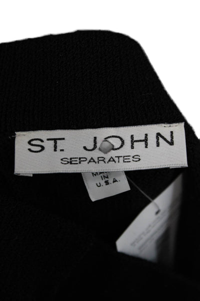 St. John Women Black Wool Rayon Pencil Tulip Skirt Knee Length Size 6