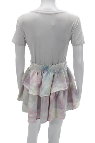 Love Shack Fancy Womens T Shirt Dress White Boho Short Sleeve Size XS
