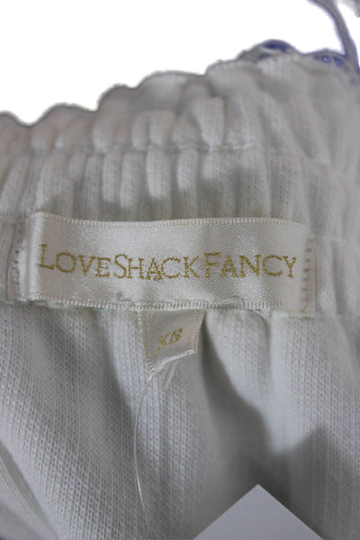 Love Shack Fancy Womens T Shirt Dress White Boho Short Sleeve Size XS