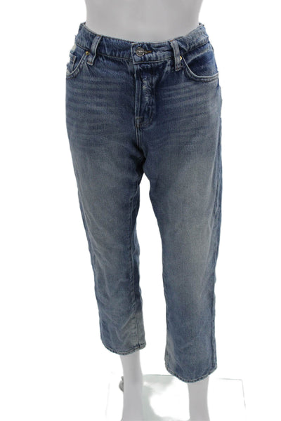 Frame Women Cropped Mom High Rise Jeans Blue Size 25