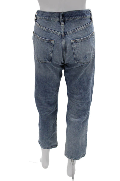 Frame Women Cropped Mom High Rise Jeans Blue Size 25