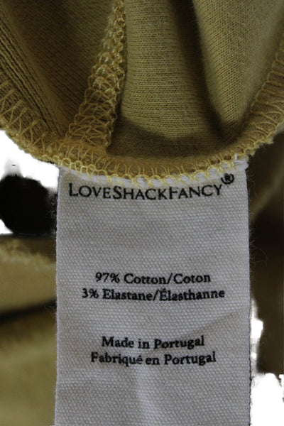 Love Shack Fancy Women Pullover Sweatshirts Yellow Crew Neck Size XS