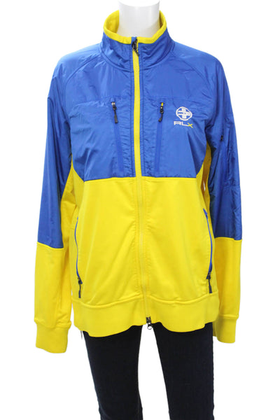 RLX Ralph Lauren Mens Blue Windbreaker High Neck Zip Long Sleeve Size M