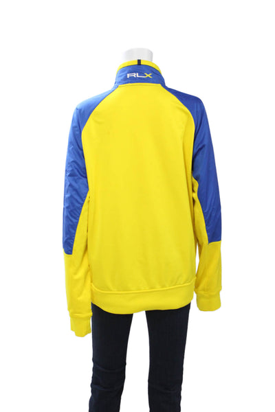 RLX Ralph Lauren Mens Blue Windbreaker High Neck Zip Long Sleeve Size M