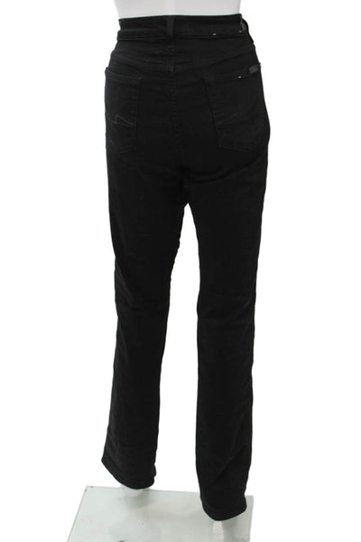 7 For All Mankind Women Black Mid Rise Jeans Inseam 34 Size 29