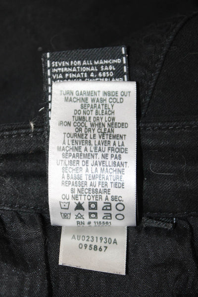 7 For All Mankind Women Black Mid Rise Jeans Inseam 34 Size 29