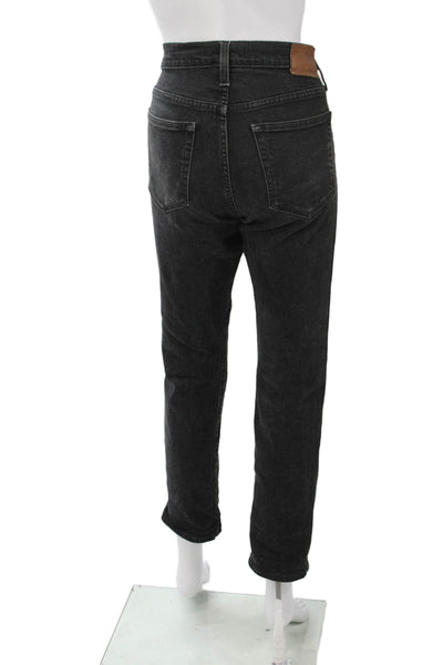Madewell Women Mom Straight Black Mid Rise Jeans Size 31