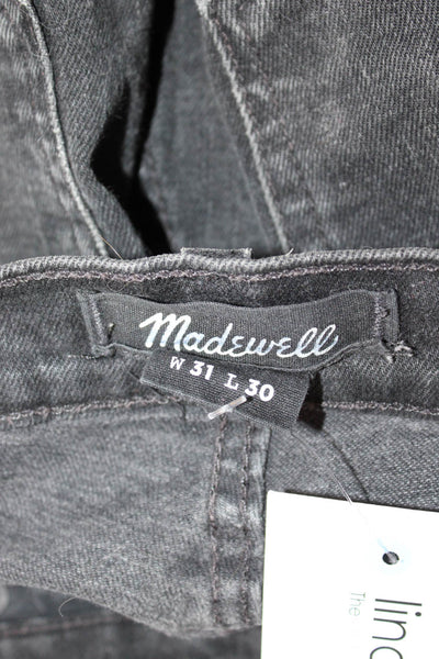 Madewell Women Mom Straight Black Mid Rise Jeans Size 31