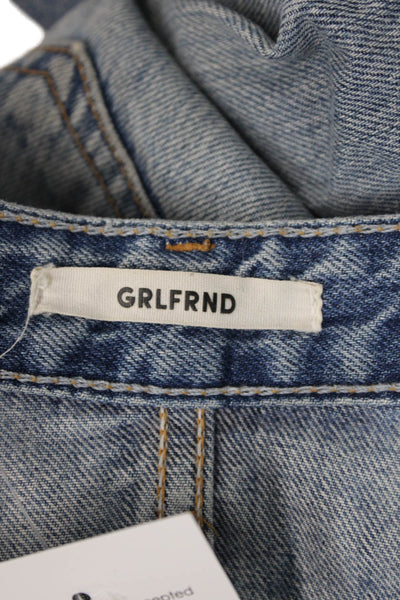 Grlfrnd Womens Boyfriend Mom Jeans Blue Mid Rise Size 26