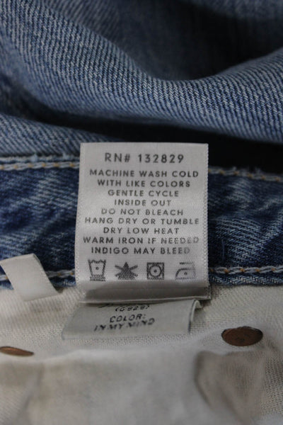 Grlfrnd Womens Boyfriend Mom Jeans Blue Mid Rise Size 26