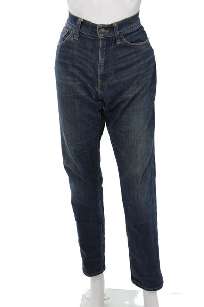 Madewell Unisex Straight Tapered Dark Blue Jeans Button Fly Mid Rise Size 30