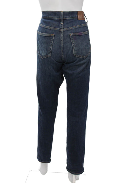 Madewell Unisex Straight Tapered Dark Blue Jeans Button Fly Mid Rise Size 30