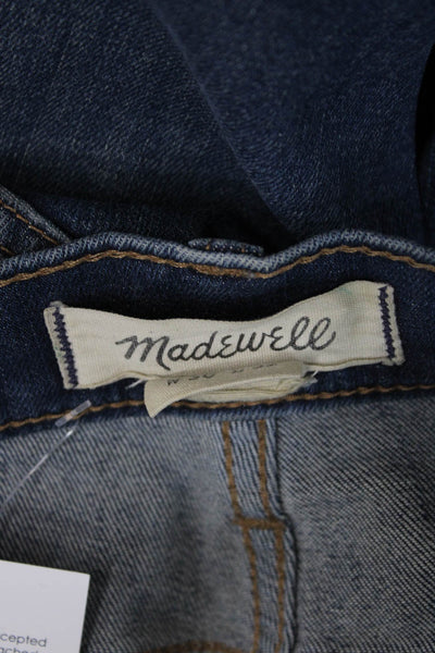Madewell Unisex Straight Tapered Dark Blue Jeans Button Fly Mid Rise Size 30