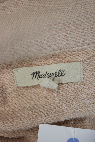 Madewell Women Beige Henley Sweatshirt Cotton Long Sleeve Size 2XS