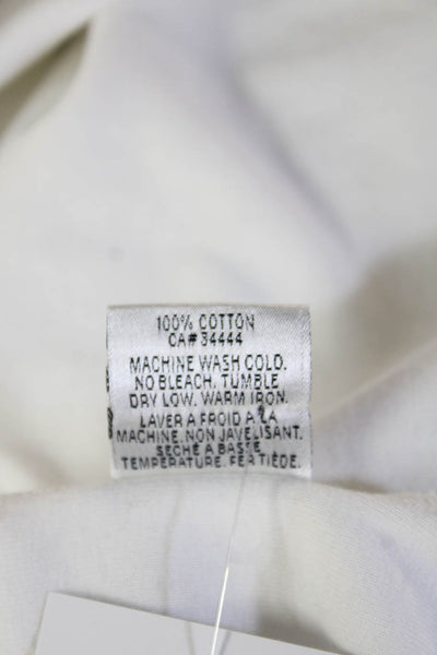 Velvet Women Basic White 100% Organic Cotton Collared 3/4 Sleeve Blouse Size L