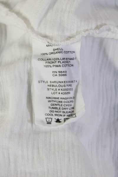 Theory Women Basic Sleeveless Collared Button Up Top White Size M