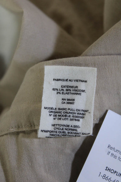 Theory Women Designer Cropped Ankle Beige Zip Solid Pants Size 8