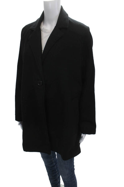 Jet John Eshaya Womens Overcoat Black Wool Button Long Sleeve Size M