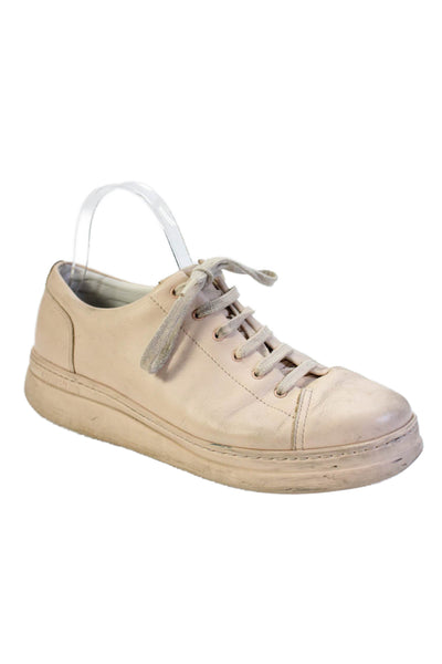 Camper Womens Faux Leather Lace Up Sneakers Beige Size EUR 41