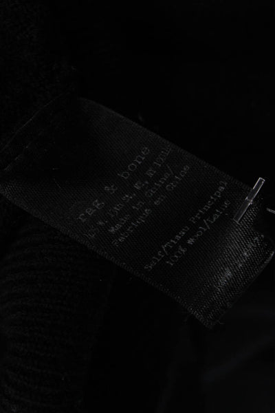 Rag & Bone Unisex Pullover Sweater Black 100% Wool Crew Neck Long Sleeve Size S